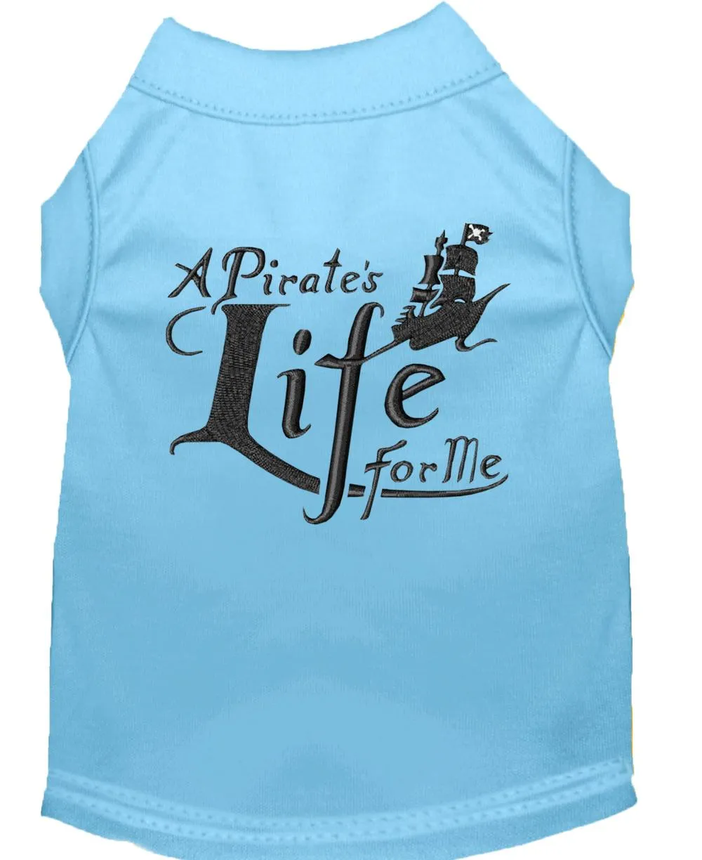 A Pirate's Life Embroidered Dog Shirt Baby Blue Lg (14)