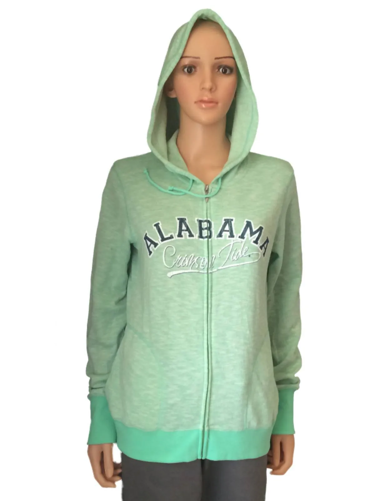 Alabama Crimson Tide GFS WOMENS Sea Foam Green Full Zip Hooded Jacket (M)