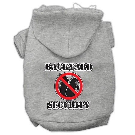 Backyard Security Screen Print Pet Hoodies Grey Size S (10)