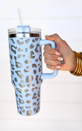 BHB Exclusive: Sky Blue Leopard 40oz Tumbler