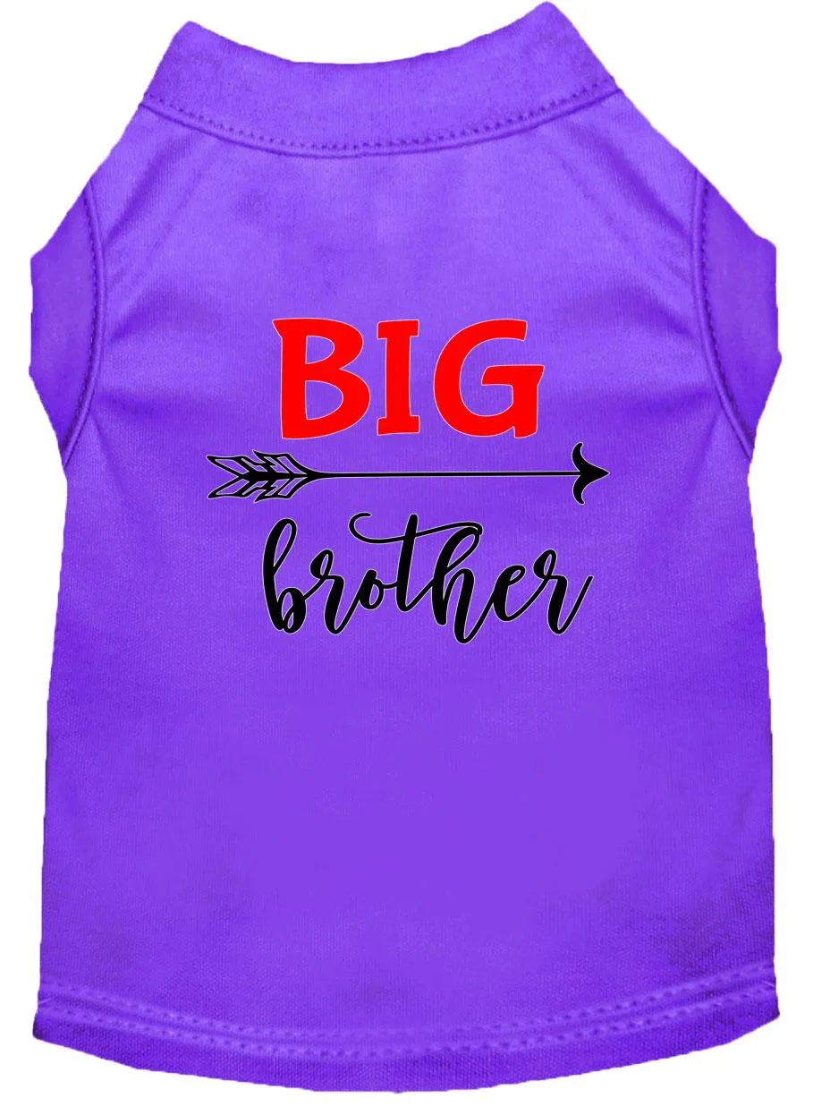 Big Brother Screen Print Dog Shirt Purple Xs