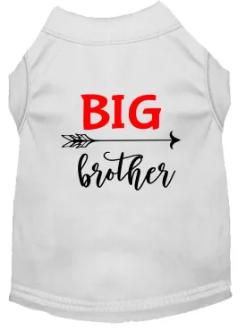 Big Brother Screen Print Dog Shirt White Xs