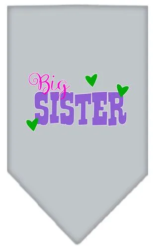 Big Sister Screen Print Bandana Grey Large