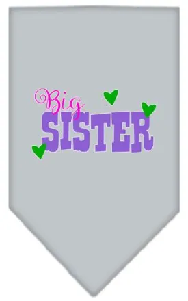 Big Sister Screen Print Bandana Grey Large