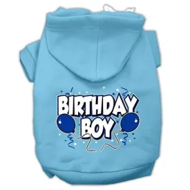 Birthday Boy Screen Print Pet Hoodies Baby Blue Size Sm (10)