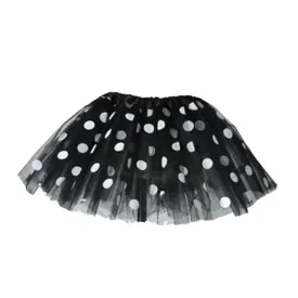 Black Polka Dot Tutu Skirt (Age 3-6)