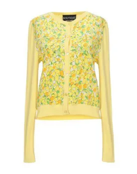 Boutique Moschino Women Cardigan Yellow 16 UK