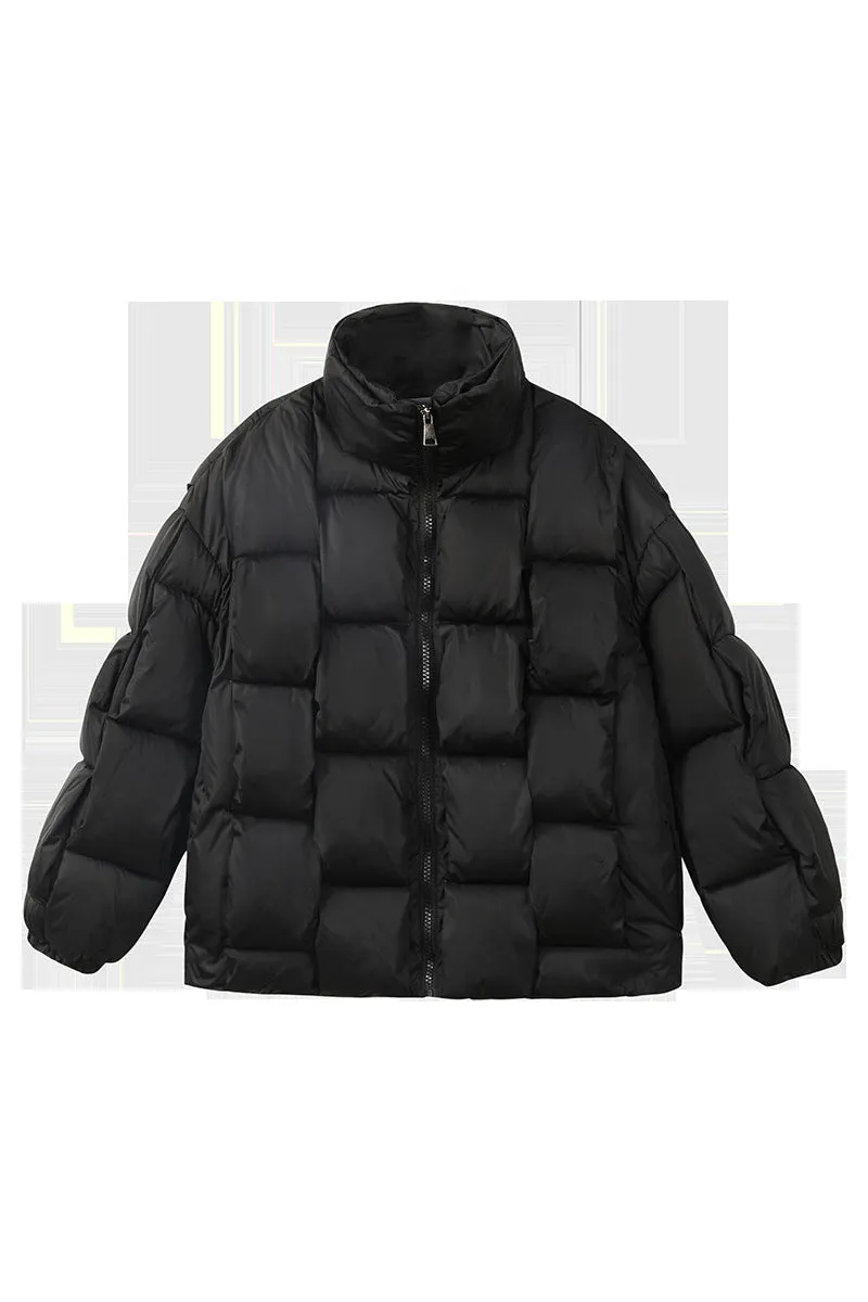 Casual Solid Patchwork Zipper Half A Turtleneck Outerwear(5 Colors)