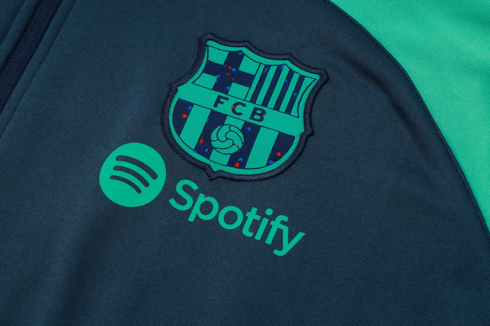 FC Barcelona Teal Green and Dark Blue Tracksuit