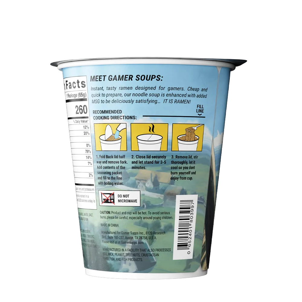 Gamer Soups Instant Noodles - Curry (Single Cup)