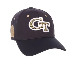 Georgia Tech Yellow Jackets Zephyr Dark Navy "Rambler" Stretch Fit Hat Cap (M/L)