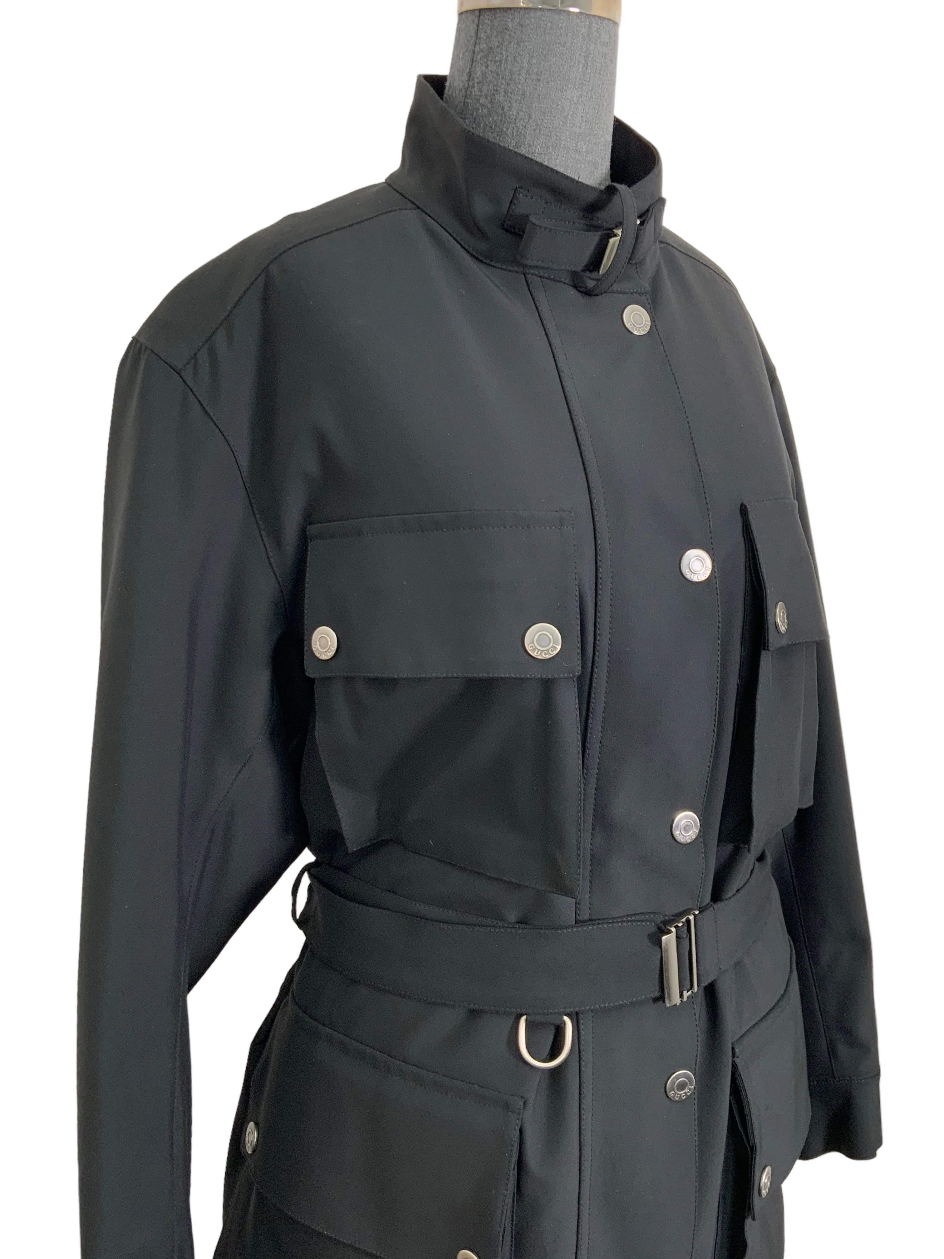 GUCCI Polyester Belted Utility Jacket Size M