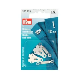 Hooks & Bars 12mm Silver Coloured 2 Pairs - Prym