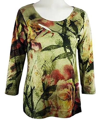 Impulse California - Reminisce, 3/4 Sleeve, Scoop Neck, Top, Peep Hole Accent