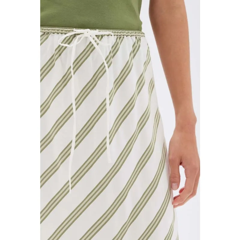 Isola Stripe Skirt | Pandan & Antique White