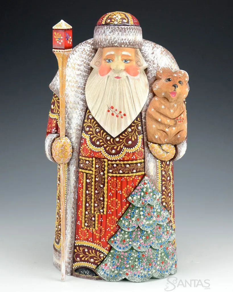 Ornate Russian Santa with Tree and Bear Cub