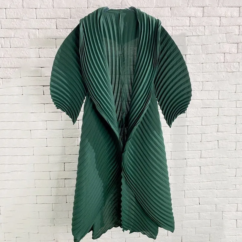 Pre Order:  Accordion Pleated Long Coat