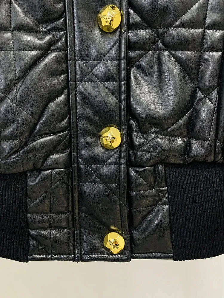 Pre Order:  Gold Buttons Zip-Up Short Jacket