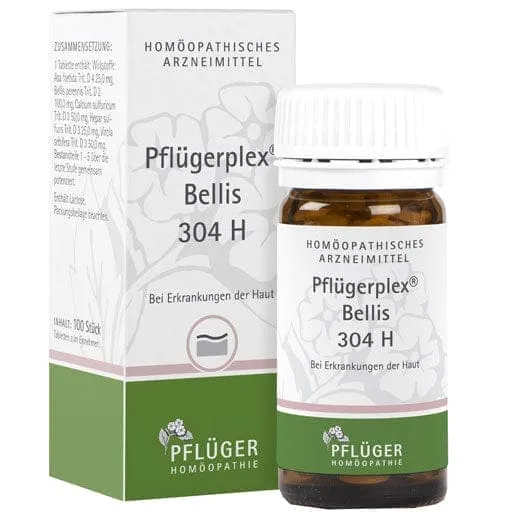 Skin inflammation or hives, redness and inflammation of skin, PFLUGERPLEX Bellis 304 H tablets