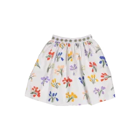 SKIRT SPECIAL LENGTH-White/Tulips Print