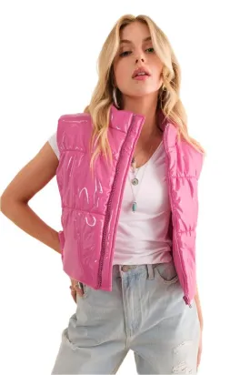 TEEK - Gloss Quilted Puffer Crop Vest