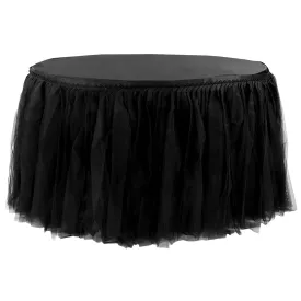 Tulle Tutu 17ft Table Skirt - Black