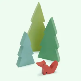 Wooden Fir Tops Tree Set